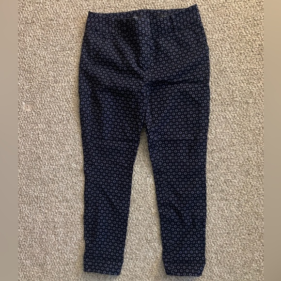 Loft Marisa Skinny 6 Petite Navy Patterned Pants - Picture 1 of 2